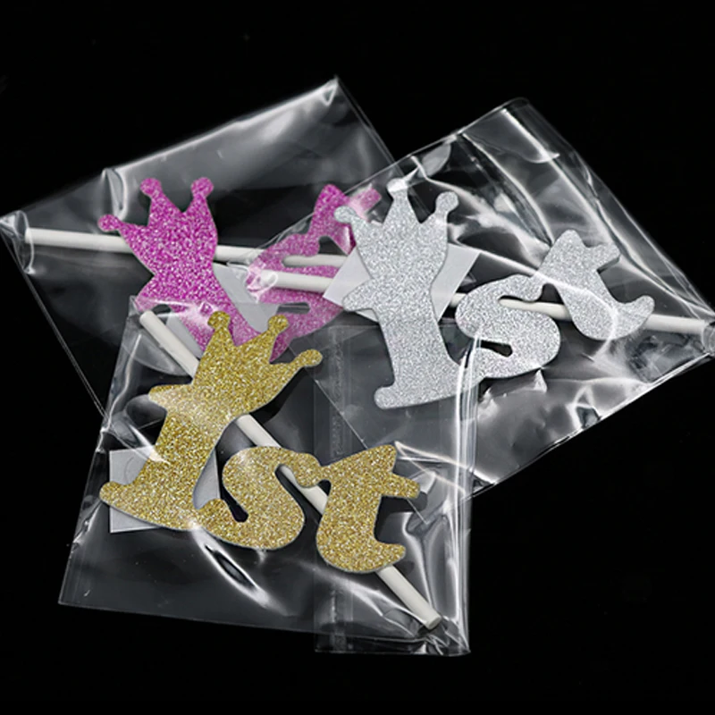 1 шт блестящая золотая корона один год торт Топпер день рождения украшение