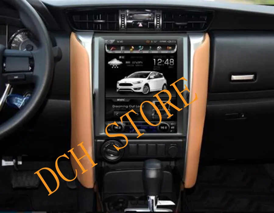12,1 дюймов вертикальный tesla стиль Android 8,1 автомобильный dvd-плеер gps для Toyota Fortuner для авто AC px6 carplay