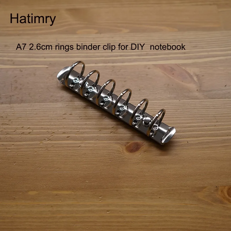 Hatimry A7 big rings 2.5 cm clip notebook 6holes sliver color for DIY size binder school suppliers | Канцтовары для офиса и
