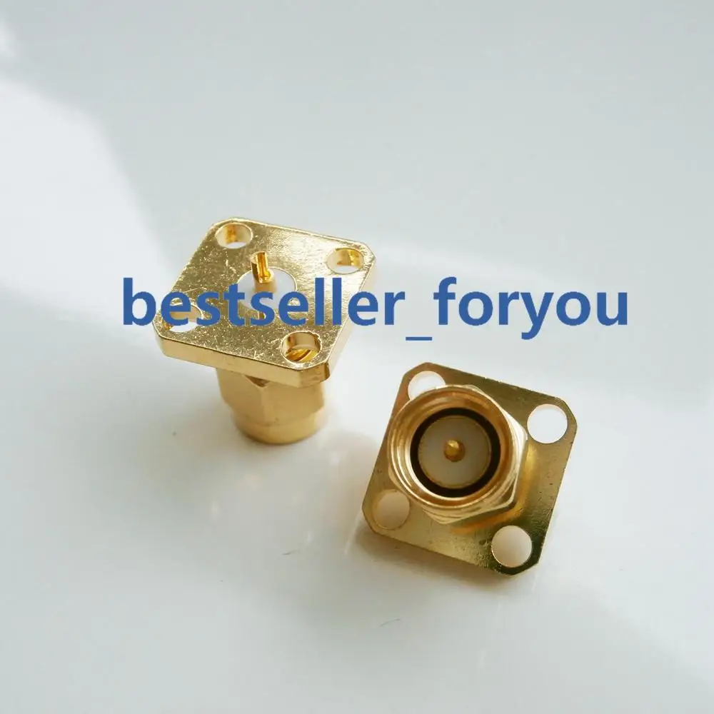 

1Pcs SMA Male Jack 4-hole Flange Solder Panel Mount Straight Connector