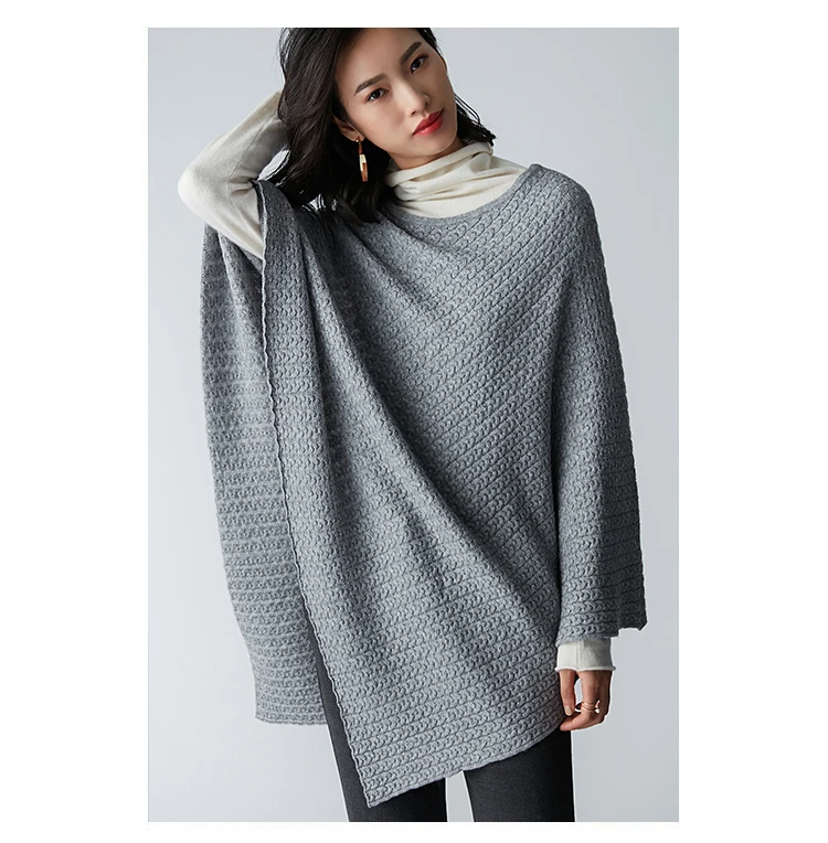 

Women Cashmere Sweaters 2018 New Fashion High Quality Designer Knitting Pullovers Shawl Cloak Top Female Autumn Winter