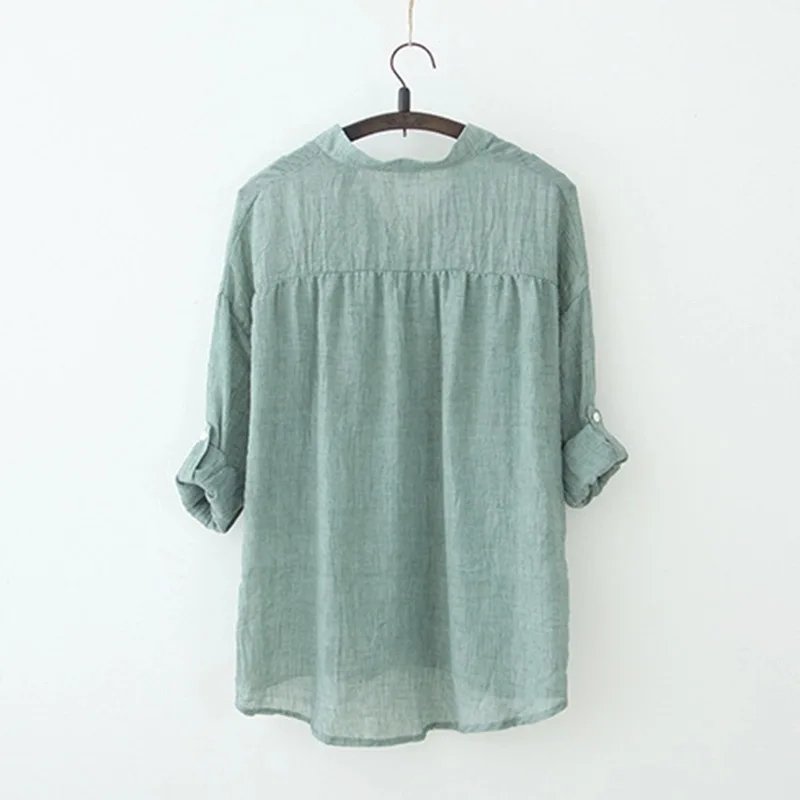 MOMOECHO 2018 New Women Blouse Autumn Cotton Solid Button Down Tops Long Sleeve Shirt Casual Loose Ladies camiseta |