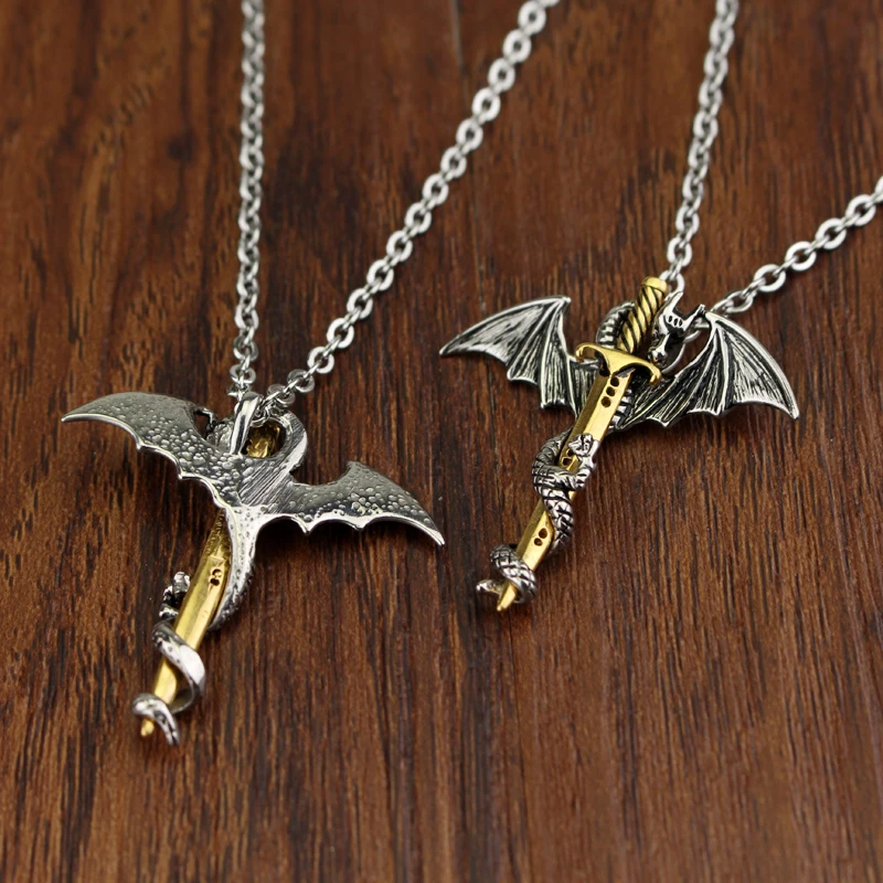 Подвесное ожерелье Pterosaur модное винтажное с крутым воротником в стиле панк|long