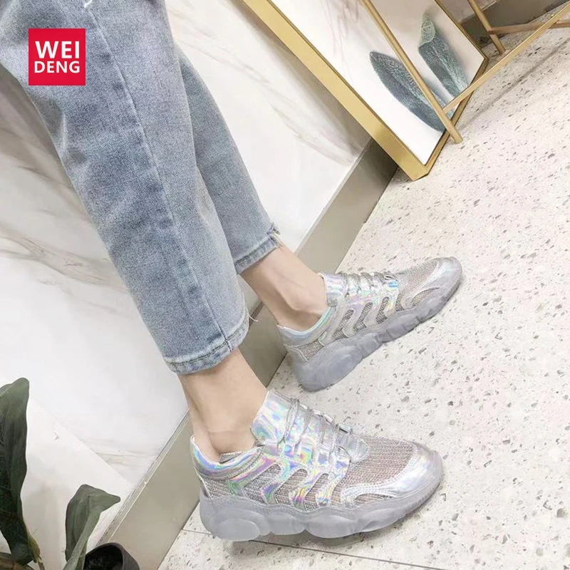Weideng/Женская яркая повседневная обувь на плоской подошве модная нескользящая