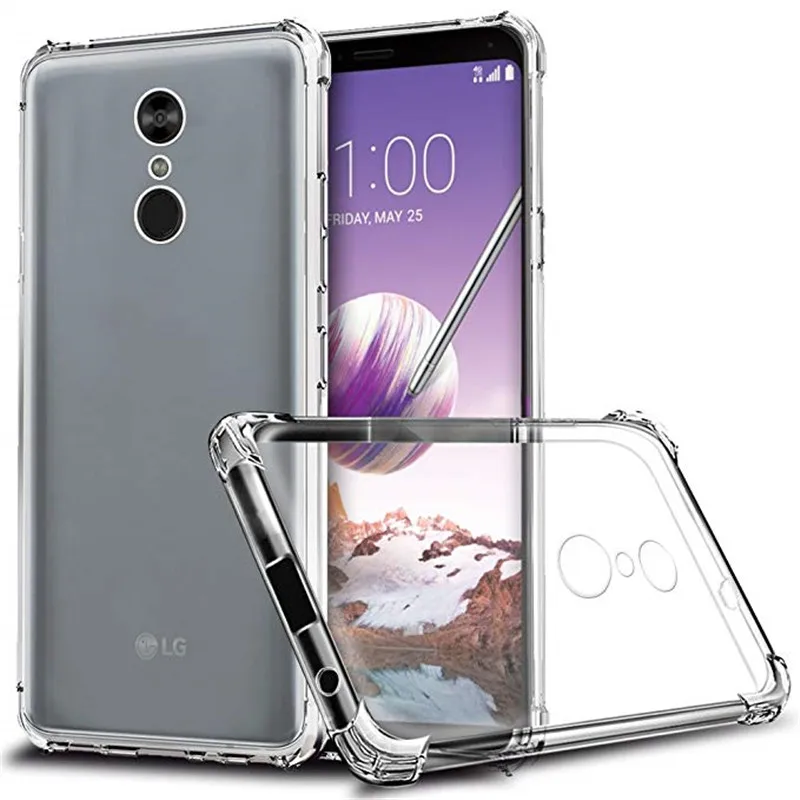 Подушка безопасности падение защиты чехол для LG Q Stylus Плюс Прозрачный чехол для телефона мягкий прозрачный чехол из ТПУ для LG stylo 4 плюс Q8 чехол