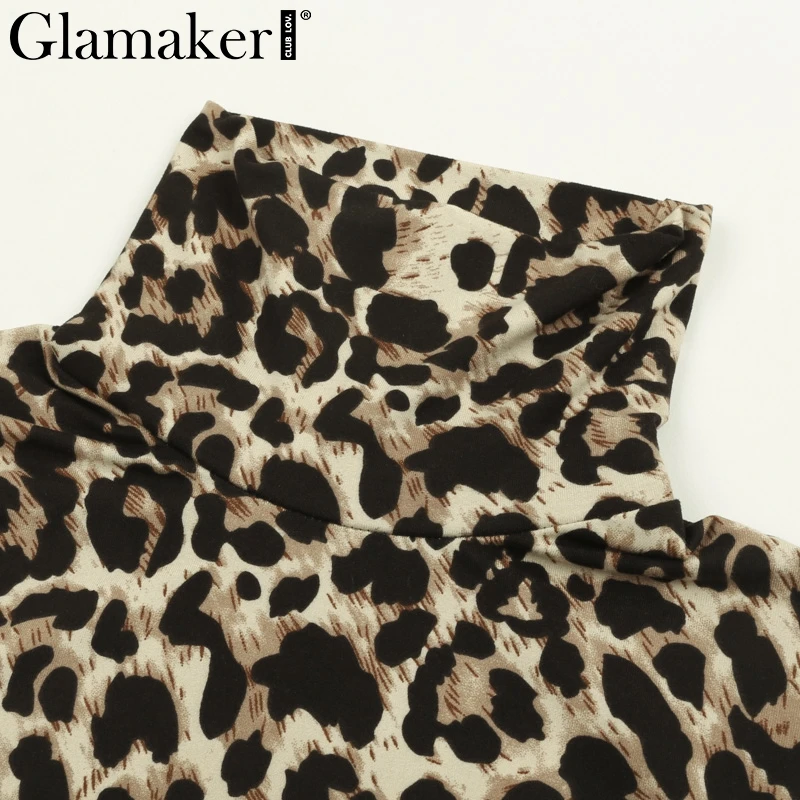 Женское облегающее боди с леопардовым принтом Glamaker повседневный комбинезон на