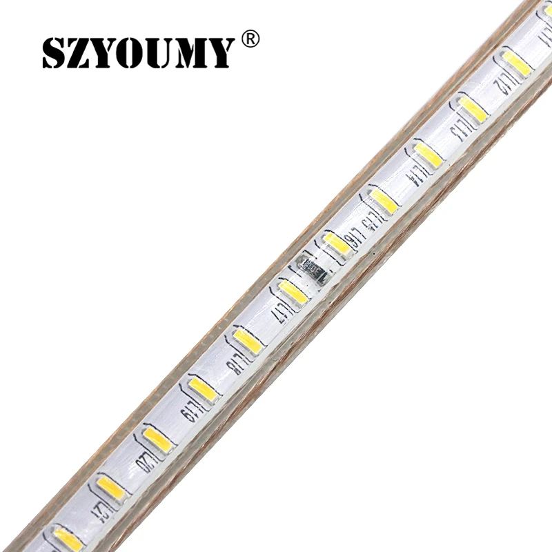 SZYOUMY 220 в 230 240 В СВЕТОДИОДНАЯ лента SMD 3014 Водонепроницаемая IP67 I теплая белая