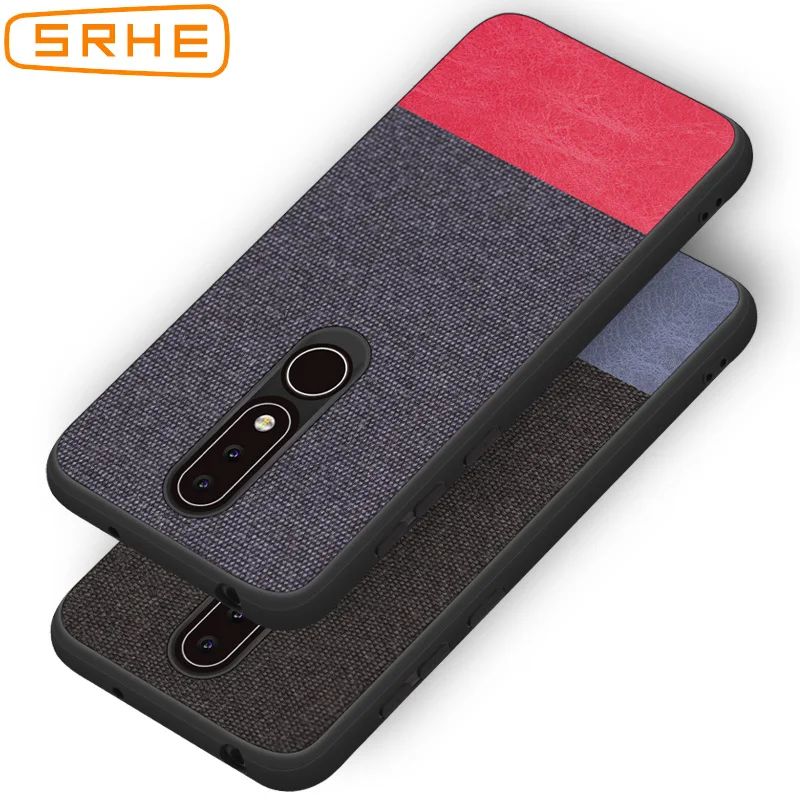 SRHE For Nokia X6 2018 Case Cover 6.1 Plus Vintage Cloth Fabric Soft Silicone Full Back TA-1099 |