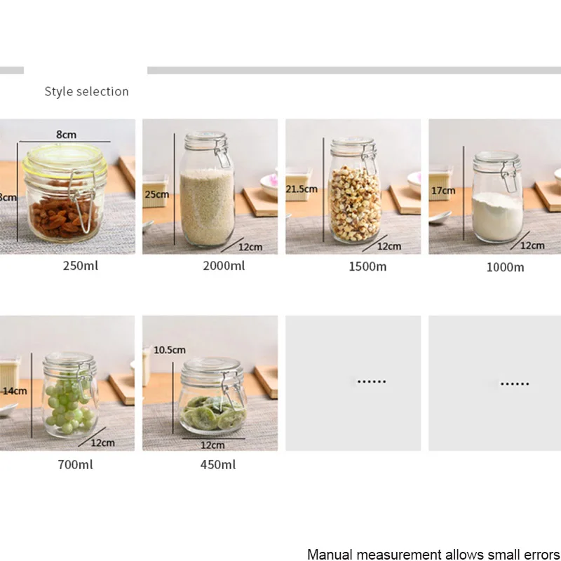 Новая прозрачная стеклянная бутылка для хранения пищевых продуктов герметичная