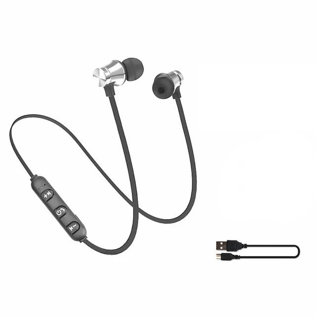 Sliver Магнитные Bluetooth наушники, Спортивные Беспроводные наушники, Bluetooth гарнитура, наушники с микрофоном для huawei Xiaomi samsung XT11 - Цвет: Sliver