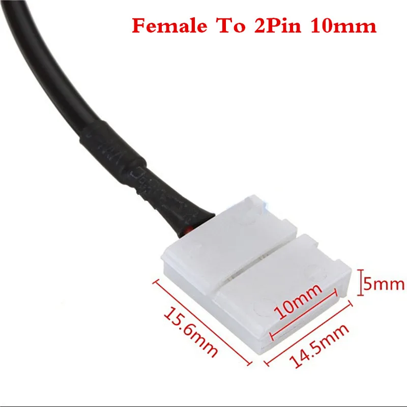 Female To 2Pin 10mm 5/10 шт. 10 мм 8 мм 2pin женский баррель DC адаптер питания светодиодные ленты Соединительный кабель для SMD 5050 5630 3528 светодиодные ленты пайка - Цвет: Female To 2Pin 10mm
