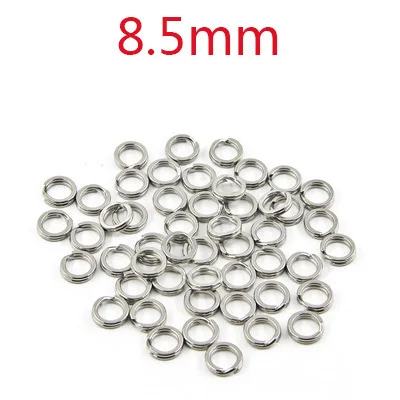 8.5mm Легко ловить 50 шт./лот из нержавеющей стали двойное кольцо двойные рыболовные кольца Жесткий Приманка Разъем для приманки - Цвет: 8.5mm