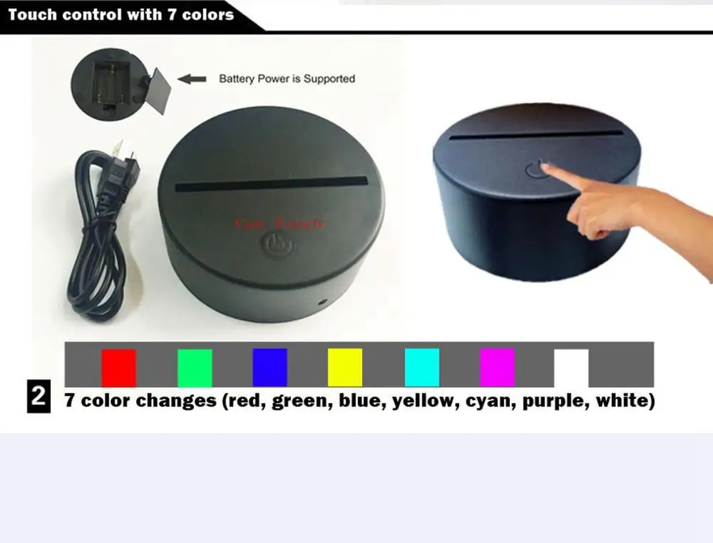 Touch One 7 Color Фигурка 3D USB СВЕТОДИОДНЫЙ светильник Принцесса Эльза-Снежная королева многоцветная смена настроения визуальный RGB настольный ночник подарок длинные волосы красота девушка - Испускаемый цвет: Touch One 7 Color