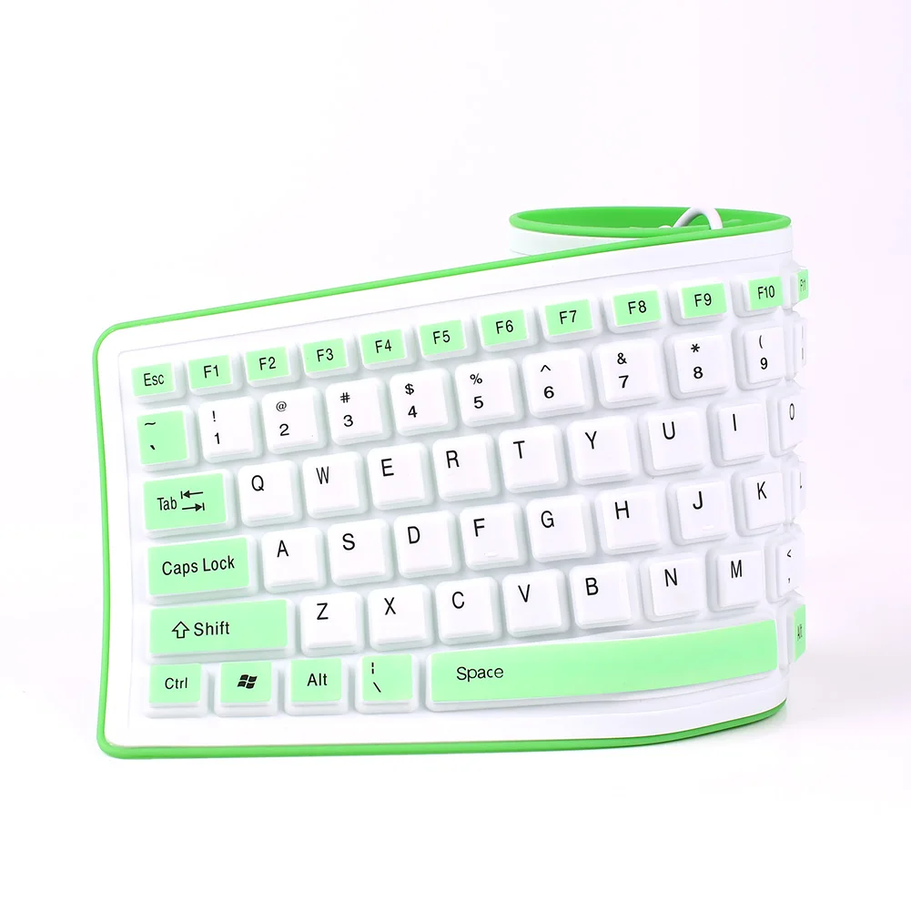 Складная силиконовая клавиатура USB Проводная Гибкая мягкая Водонепроницаемая