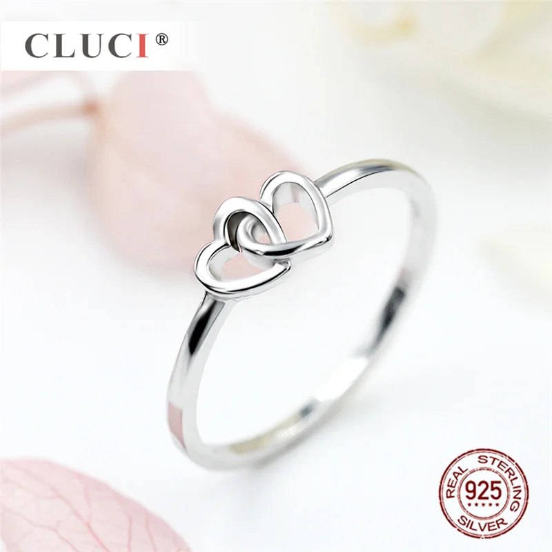 CLUCI Soild кольцо из стерлингового серебра 925 пробы с сердечком новое ювелирное