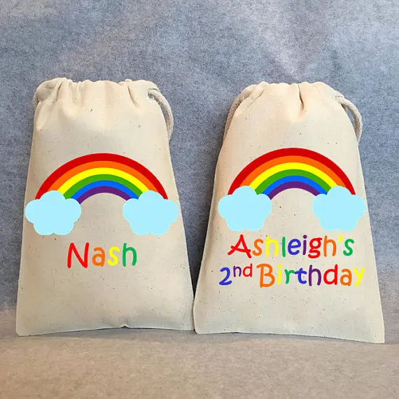 

customize rainbow kids birthday party Candy pouches thank you favor bags wedding Bachelorette Hangover recovery Survival Kit