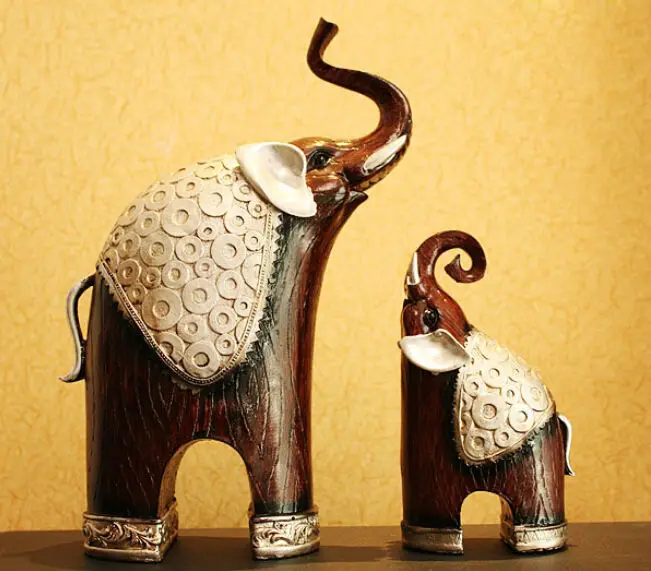 

ANGRLY Buy 1 Get 1 FREE Thailand antique Resin elephant Model Africa elephant Mascot Resin craft ornaments Indoor Home Decor