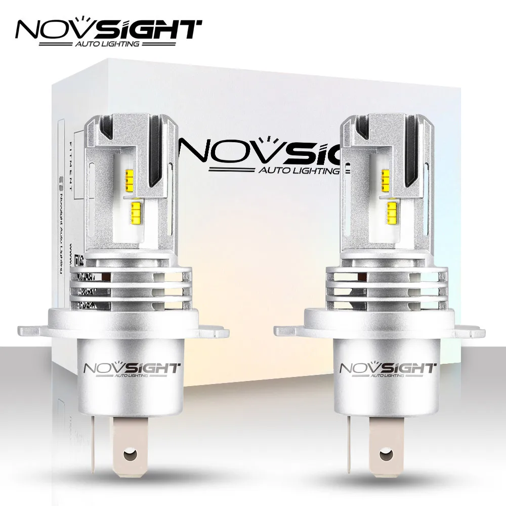 NOVSIGHT 2 шт. высокомощный светодиодный фонарь для автомобиля H4 Hi/Lo луч H7 H8 H9 H11 9005 9006 55