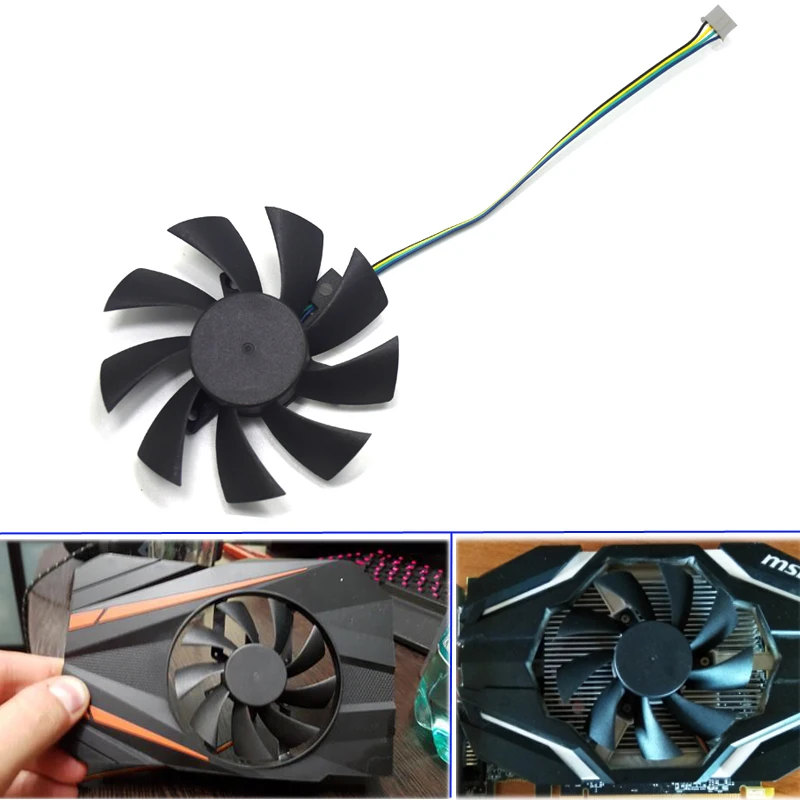 

10pcs/lot NEW 85mm T129215SU Fan Replace For ASUS MSI Gigabyte Zotac GTX 1060 Mini GTX 960 RX460 RX550 560 R9 290X Graphic Card