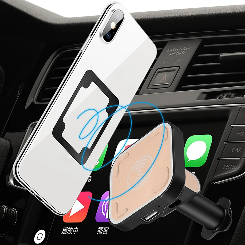Автомобильное крепление Qi Беспроводное зарядное устройство для iPhone X 8 Samsung Note S8 S7