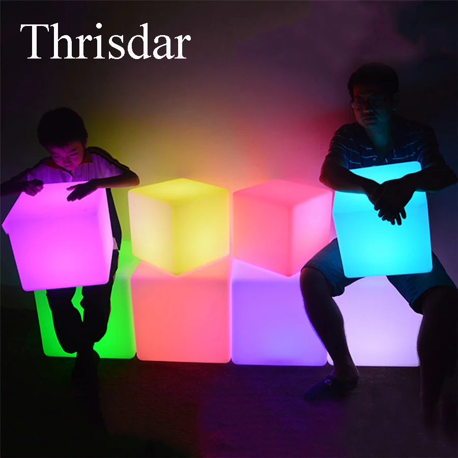 Thrisdar RGB перезаряжаемый куб светодиодный Ночной светильник уличная подсветка