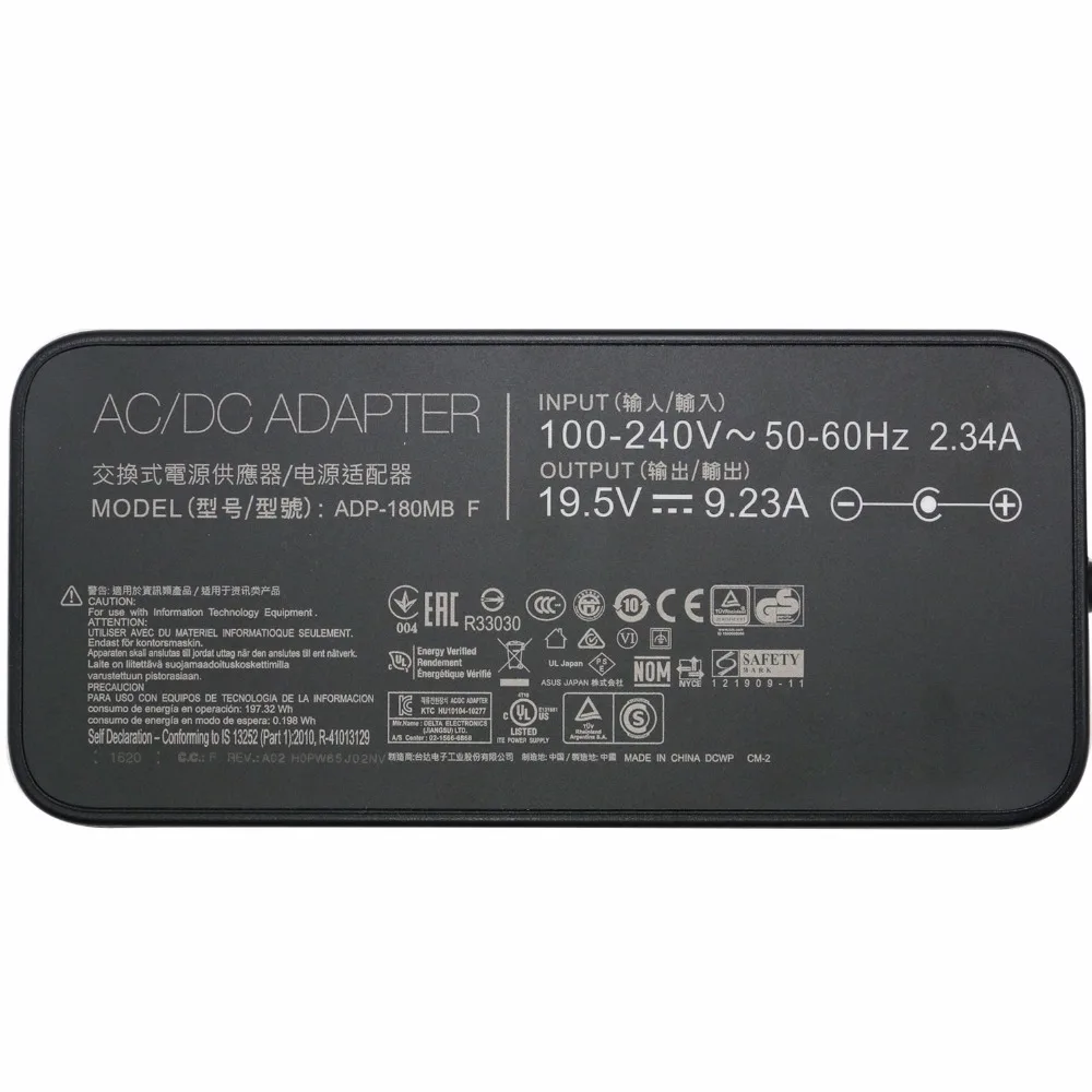 19 5 V 9.23A 180W адаптер переменного тока Зарядное устройство для ASUS Ноутбуки ROG G750 JS