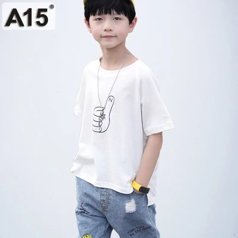 Boy t Shirt for Children Short Sleeve Cotton t-shirt Kids tshirt White Funny shirts 3D tshirts Teenage Clothing Size 8 12 Year | Мать и