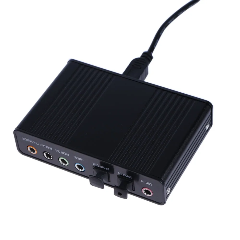 Внешняя звуковая карта USB 6 Каналов 5,1 внешняя звуковая Звуковая карта для ноутбука с драйверами CD+ USB кабель