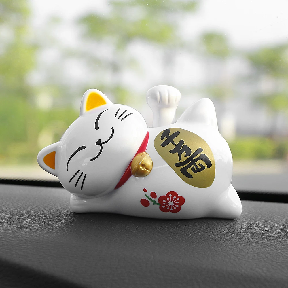 Автомобильный орнамент ABS милый счастливый кот Солнечная энергия встряхнуть