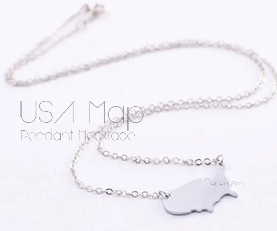 5 шт США колье в виде контура силуэт Карта Ожерелье Америка Страна нация подвеска