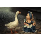 Полностью квадратная дрель 5D DIY милая блондинка маленькая девочка и гусь Алмазная картина крестиком 3D вышивка наборы домашний декор