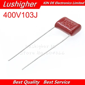 10 шт. 400V103J CBB 0,01 мкФ 10NF 103J 103 400V Шаг 10 мм CBB полипропиленовый пленочный конденсатор