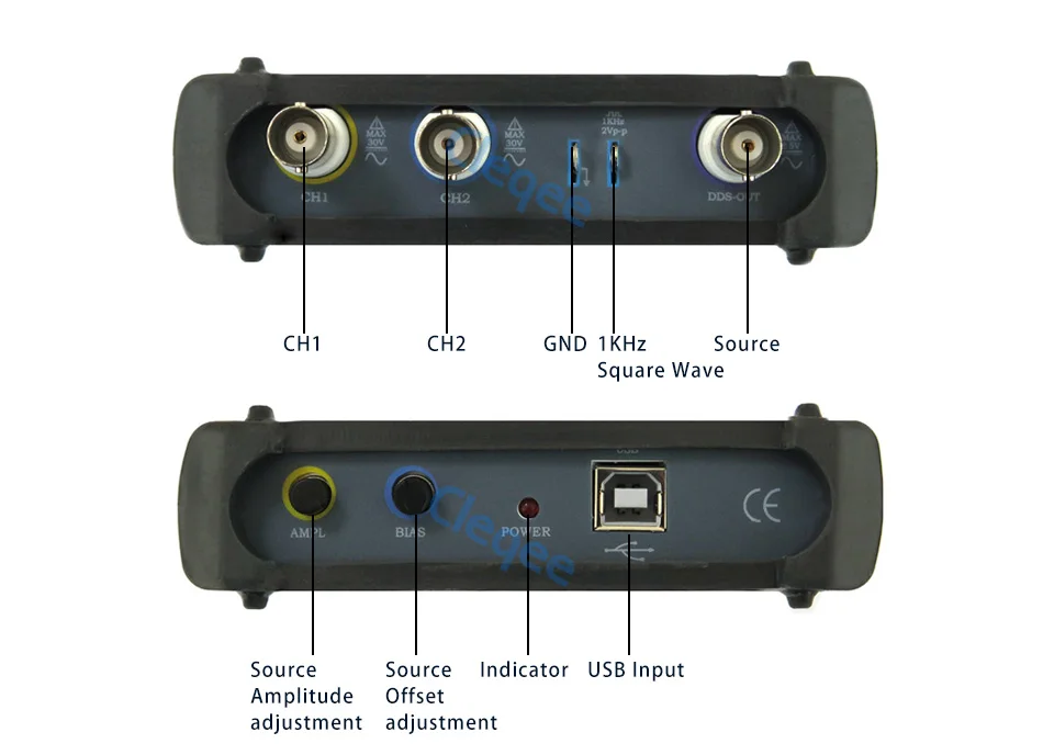 ISDS2062B виртуальный ПК USB осциллограф DDS сигнал 2CH 20 МГц полоса пропускания 60MSa/s 12bit АЦП анализатор БПФ