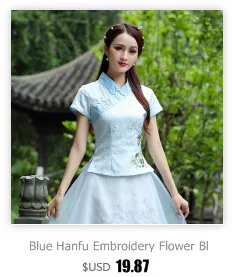 Женский китайский Топ Cheongsam, блузка из хлопка с вышивкой сливы, 7 точек, рукав Tang 4XL размера плюс