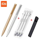 Оригинальная ручка для подписи Xiaomi Mijia, металлическая ручка 0,5 мм, PREMEC, гладкий Швейцарский стержень, MiKuni, японские чернила, черный чехол для ручки
