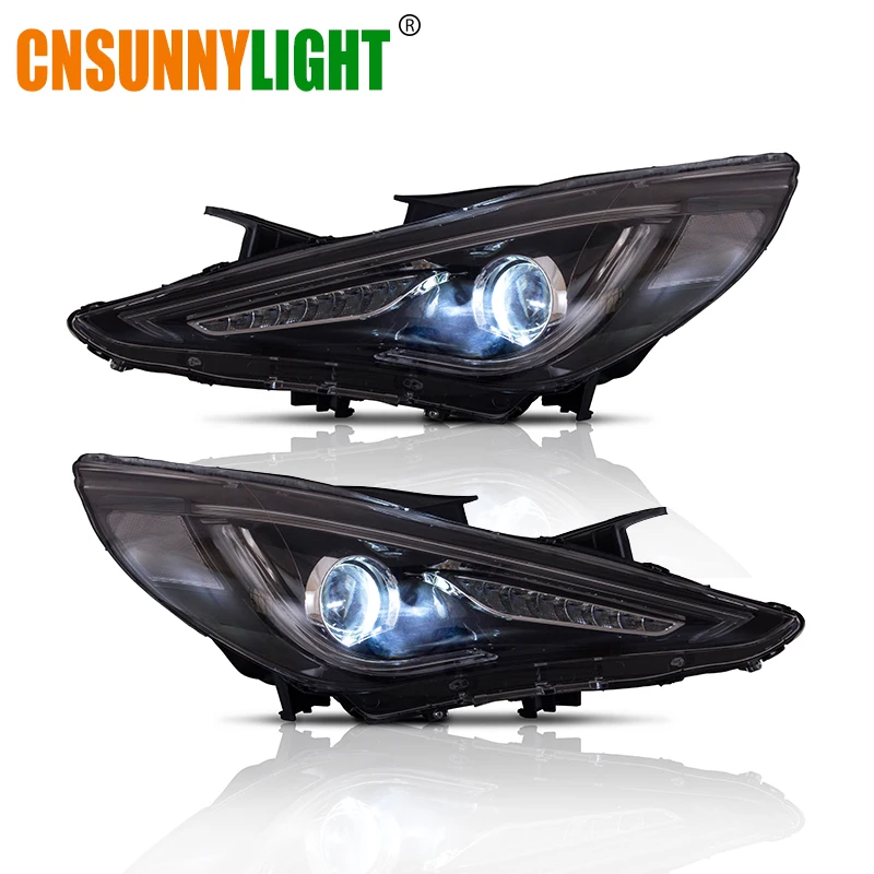 Тип СВЕТОДИОДА направленного света CNSUNNYLIGHT-для hyundai Sonata 2011/2012/2013/ Автомобильные фары в сборе W/светодиодный демон Eyes DRL указатели поворота Plug& Play