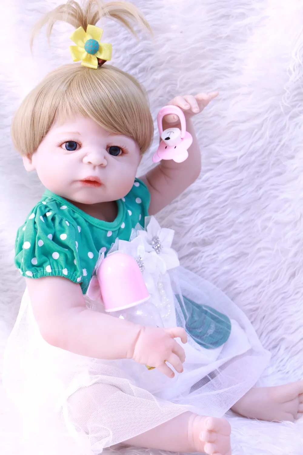 Куклы Reborn girl 22 дюйма 55 см полностью силиконовые куклы reborn baby светлые волосы