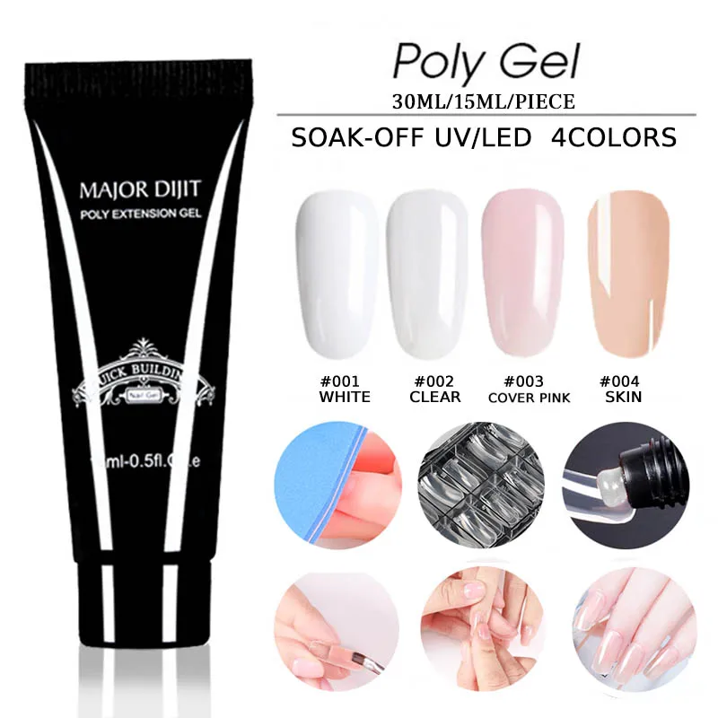 

Soak Off Poly Nail Gel UV Acryl Gel Quick Building 15ml Nail Extensions Finger Nail Gel Camouflage UV LED Hard Builder Gel