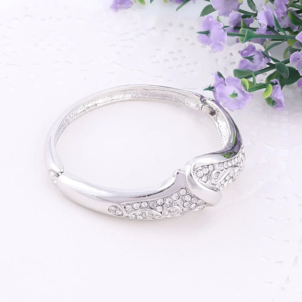 Винтажные Ювелирные наборы посеребренные обручальные кольца для женщин