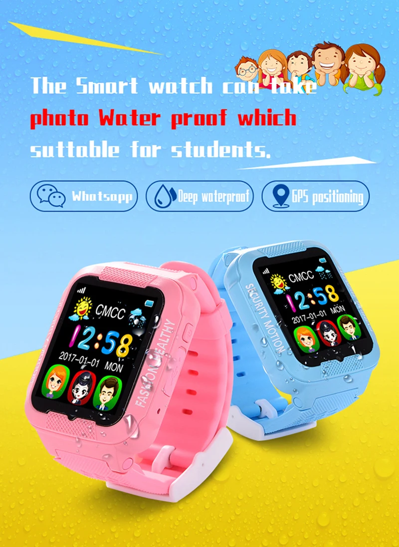 Smart детские часы Baby Safe анти-потерянный Smartwatch gps Remote Monitor с сим TF местоположение трекера WhatsApp Facebook устройства