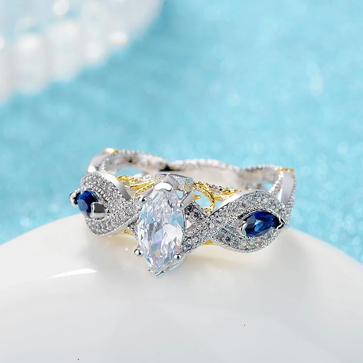 Seanlov модного серебристого цвета кольца для невесты женщин с прозрачными