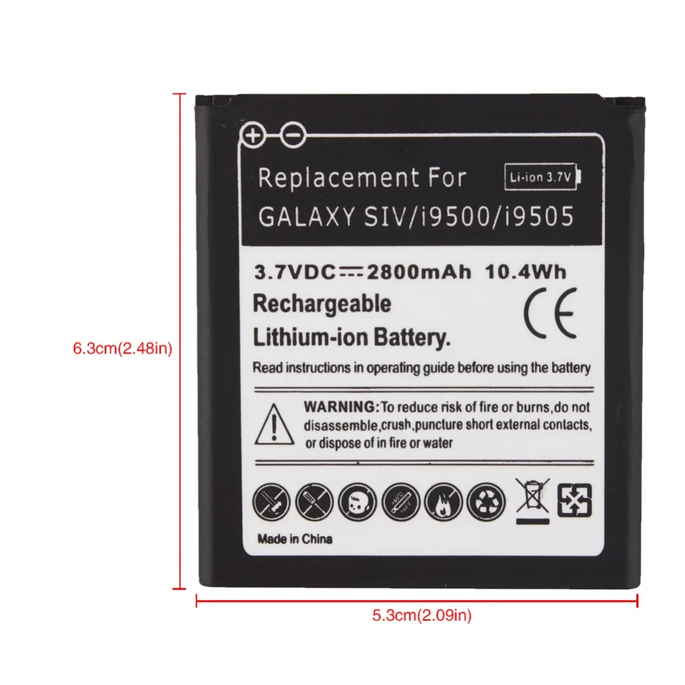 1 шт. 2800 мАч сменная батарея батареи для мобильного телефона Samsung Galaxy S4 SIV i9500 I9508 I9505