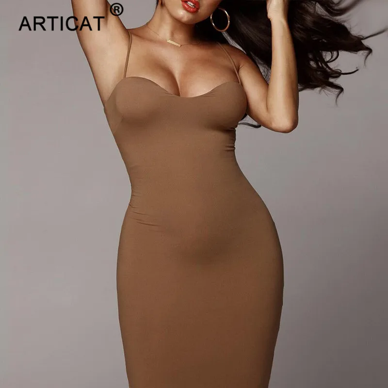 Khaki Женское двухслойное длинное платье Articat, черное платье, облегающее платье из хлопка, для вечеринки, на осень/зиму - Цвет: Khaki