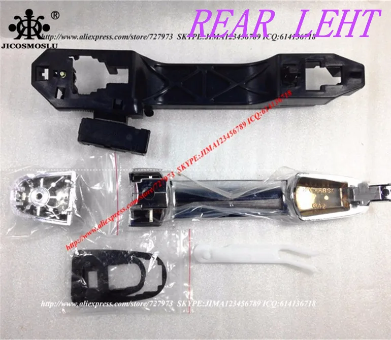 REAR LEFT Передняя+ задняя правая+ левая внешняя дверная ручка с Гальванизированный хромированный для BYD F3 F3R, GREAT WALL FLORID, C30, GEELY VISION - Цвет: REAR LEFT