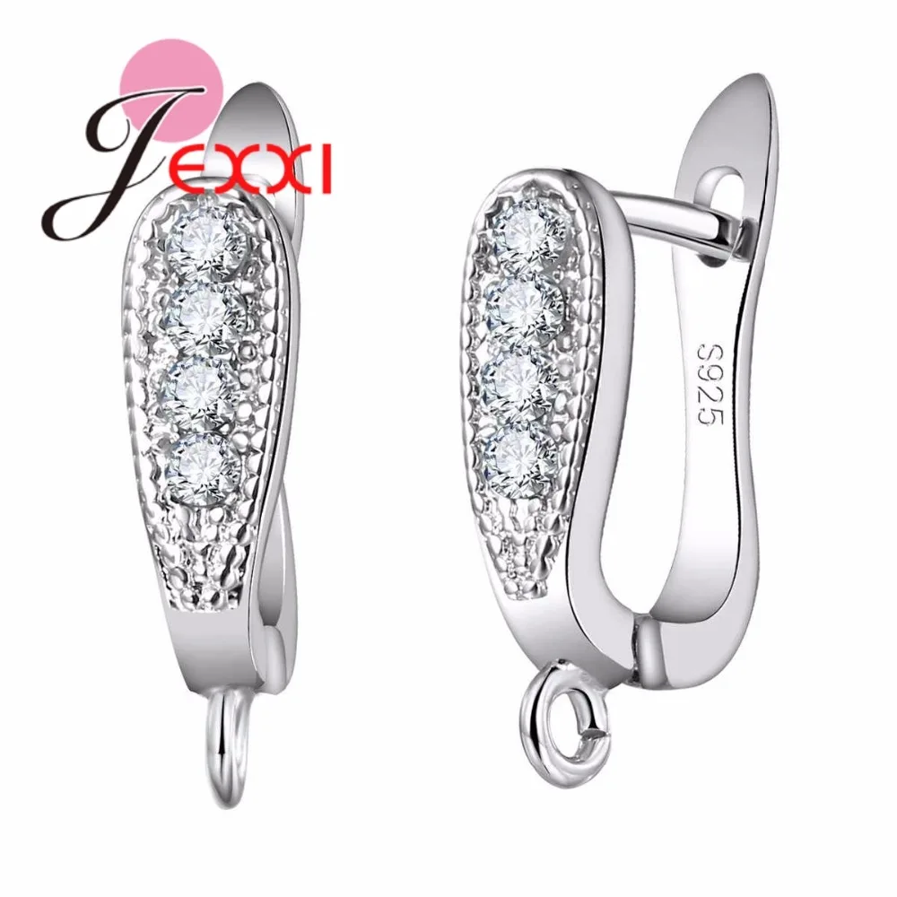 

Big Promotion Factory Price 925 Sterling Silver Jewelry Accessories Earring for Women Clear Rhinestone Hoop Earrings Fashion Bij