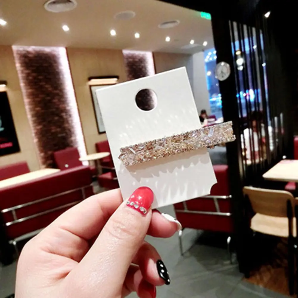 Заколка для волос с блестящими кристаллами 1 шт. Золотая шпилька головные уборы