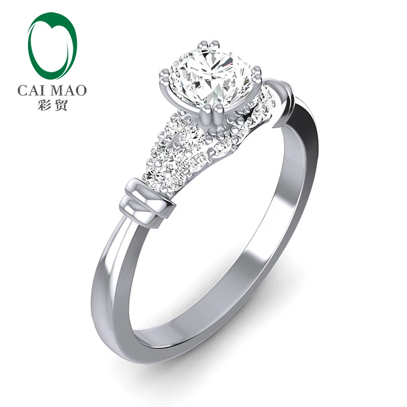 Caimao 14k белое золото Moissanite обручальное кольцо ювелирные изделия|Кольца| |