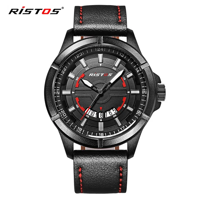 Мужские армейские водонепроницаемые кварцевые часы Reloj Masculino Montre Femme наручные часы с ремешком из натуральной кожи ударные спортивные часы для мужчин - Цвет: Красный