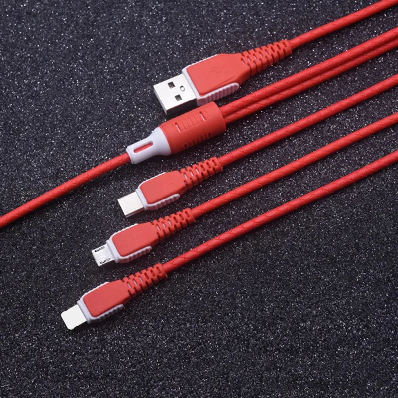 120 см 3 в 1 USB кабель для зарядки iphone huawei xiaomi usb type C Micro USB быстрая зарядка для iphone 6 7 8 9 X