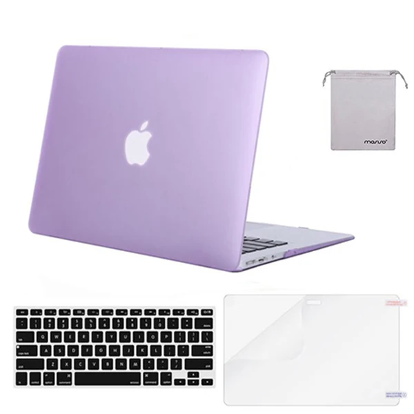 Light Purple Защитный чехол для ноутбука Mosiso для MacBook Air 13 2013+ силиконовый чехол для клавиатуры/защита экрана/Сумка - Цвет: Light Purple